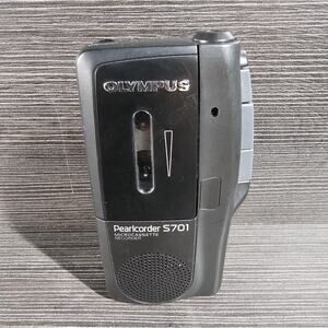 Olympus Pearlcorder S701 Handheld Cassette Voice Recorder Player Tested Works